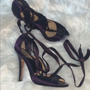 LAMB Purple Satin Ribbon Tie Up Hes